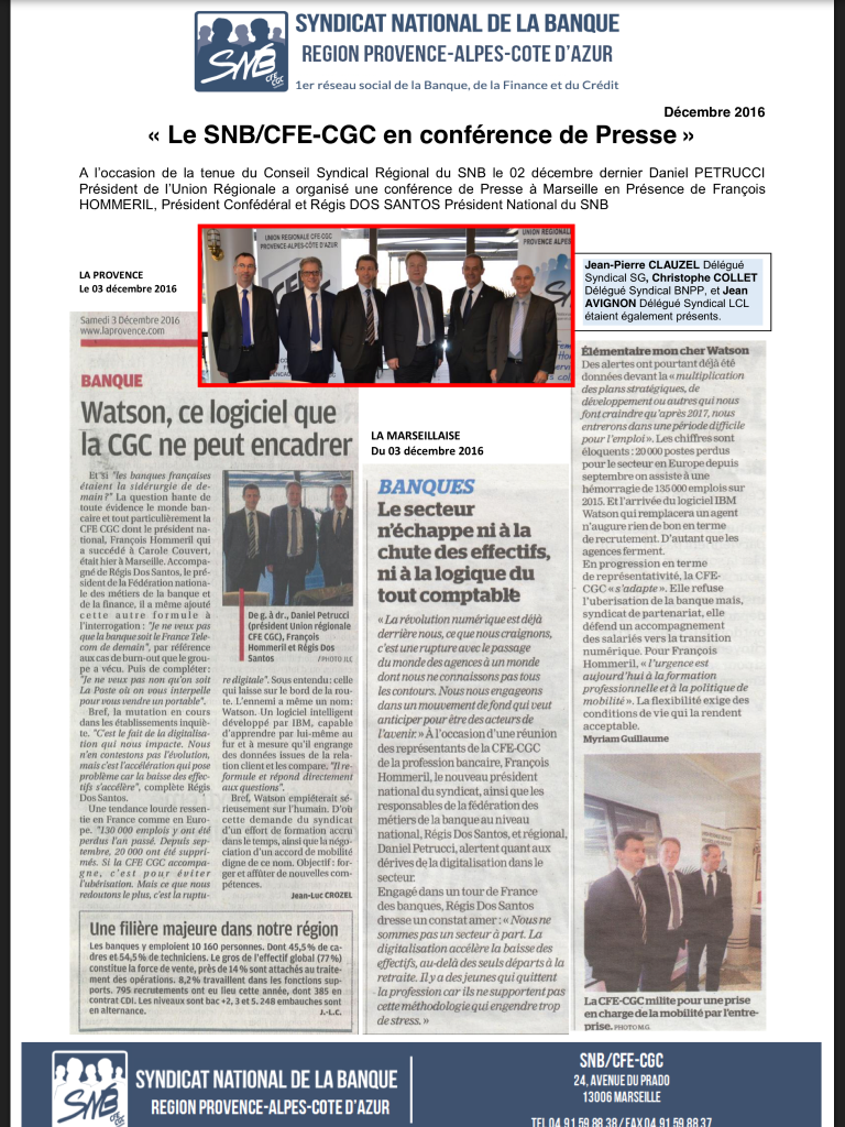 Le snb cfe cgc en conference de presse